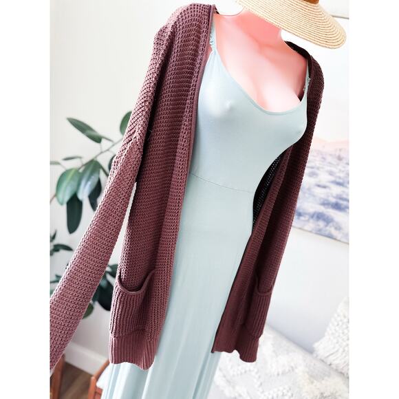 Through the Pines Slouchy Open-Front cardigan Sweater in Woodland Mocha - Picture 3 of 5